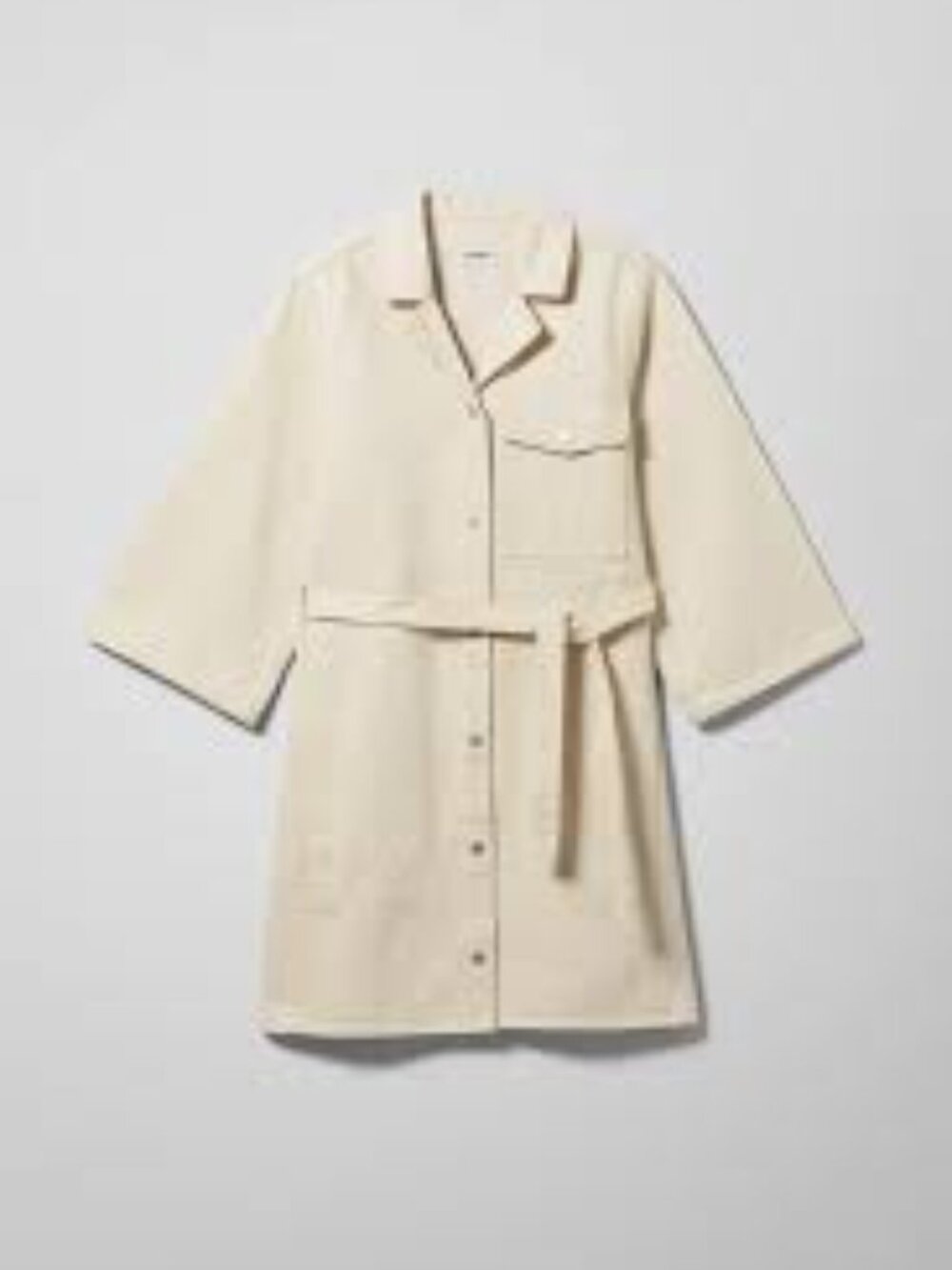 Weekday Ross NWT Belted Ivory Denim Dress